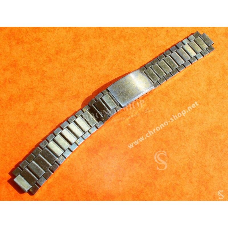 Unsigned flat-link, folded links, 1960s watch Steel band 18mm Bracelet for Seamaster 300 Omega Speedmaster