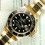 ROLEX VINTAGE INSERT NOIR & JAUNE GRADUE LUNETTE MONTRES SUBMARINER DATE OR & ACIER 16613, 16618, 16803, 16808 LUMINOVA