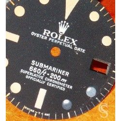 ♛ Rolex Rare Vintage 1680 Cadran de montres Submariner Date tritium cal 1570 automatique Beyeler ♛