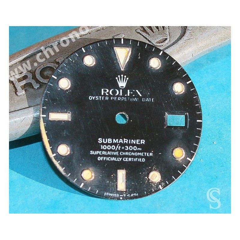 Rolex Factory Patined Black watch dial 16800, 168000, 16610 Submariner date Black Index Tritium cal 3035, 3135