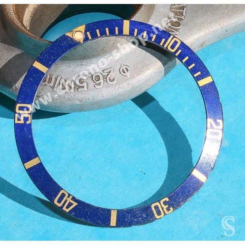 ROLEX INSERT FAT FONT BLEU GRADUE MONTRES VINTAGES SUBMARINER OR OU ACIER 1680, 1680-8, 1680/8 & TUDOR