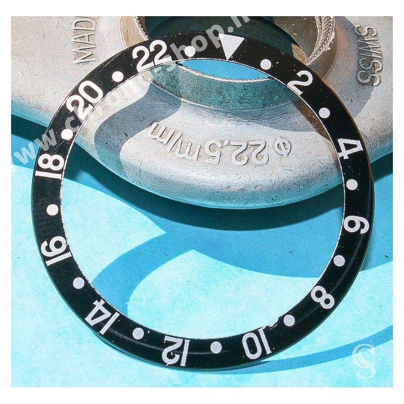 ROLEX 90's NOIR FAT FONT SERIFS INSERT GRADUE 24H LUNETTE MONTRES GMT MASTER 16700,16710,16760