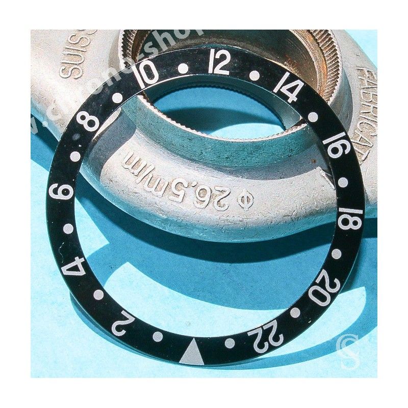 Rolex GMT Master watch Black color S/S 16700,16710,16760 Bezel 24H Insert Part FAT FONT SERIFS