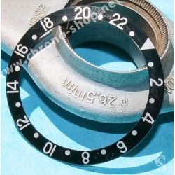 ROLEX 90's NOIR FAT FONT SERIFS INSERT GRADUE 24H LUNETTE MONTRES GMT MASTER 16700,16710,16760