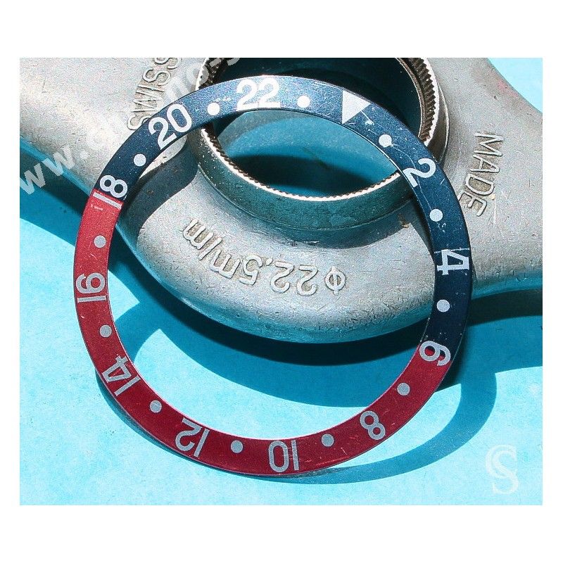 Rolex GMT Master Coke watch Faded Red & Black color S/S 16700,16710,16760 Bezel 24H Insert Part FAT FONT SERIFS