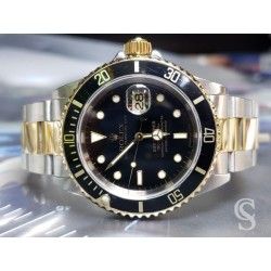 Rolex 90's Glossy Black color Submariner Date Tutone 16803, 16613, 16808, 16618 Watch Bezel Graduated Luminova Insert Part