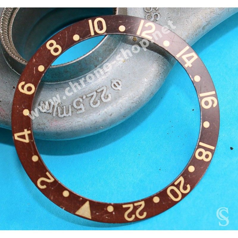 Rolex 70's Fat Font EXOTIC 1675 ,16750, 16753, 16758, 1675/8, 1675/3 GMT Master 18k TROPICAL color Watch Bezel Insert part