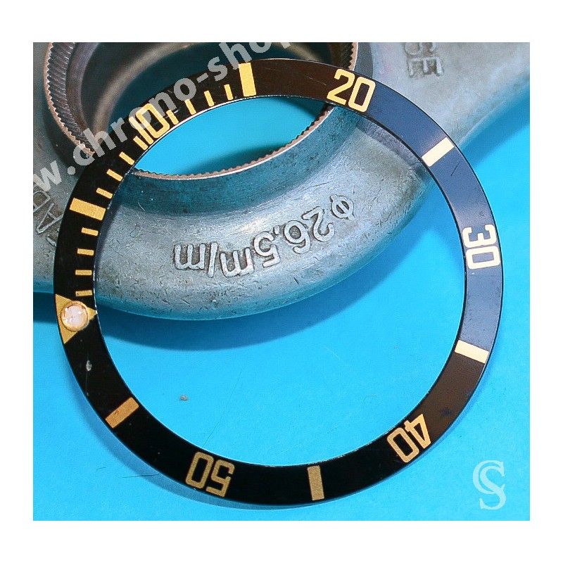 Rolex 90's Glossy Black color Submariner Date Tutone 16803, 16613, 16808, 16618 Watch Bezel Graduated Luminova Insert Part