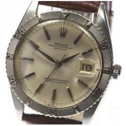 Rolex Thunderbird Turn O graph 1625 Vintage Rare turning 14Kt Solid White Gold Bezel watch