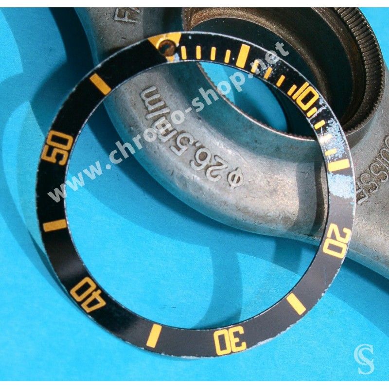 Rolex 90's Glossy Black color Submariner Date Tutone 16803, 16613, 16808, 16618 Watch Bezel Graduated Luminova Insert Part