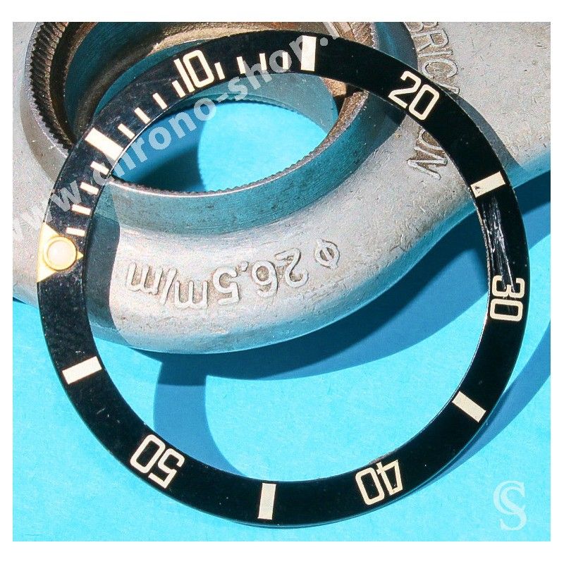 Rolex 90's Glossy Black color Submariner Date Tutone 16803, 16613, 16808, 16618 Watch Bezel Graduated Luminova Insert Part