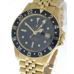 Rolex 70's Fat Font Tutone 16753 ,16758, 16750, 1675, 1675/8, 1675/3 GMT Master 18k Black & gold color Watch Bezel Insert part