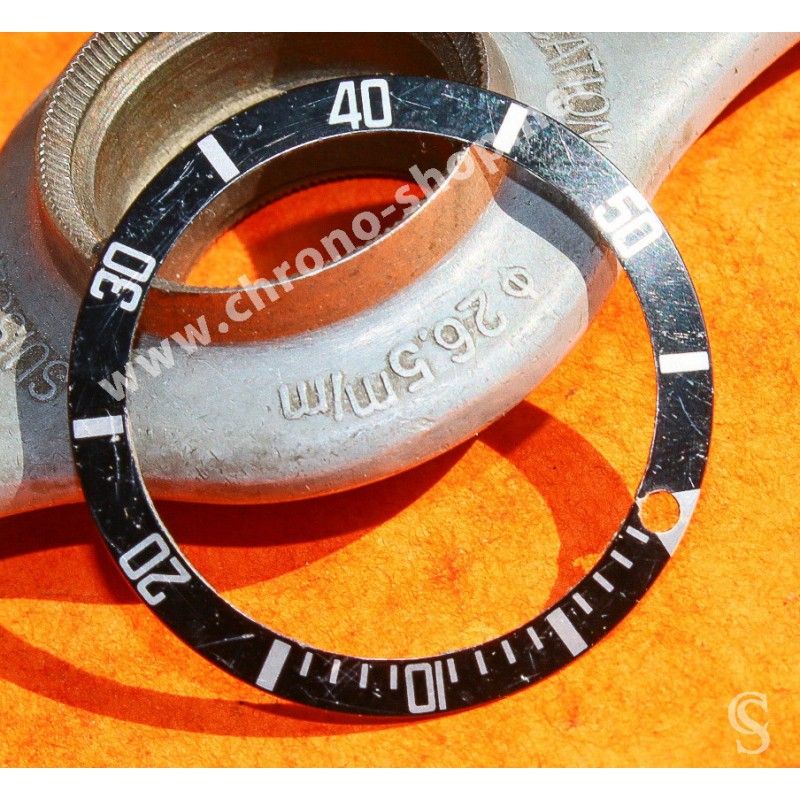 Rolex 80's Sea-dweller watch part 16600,16660 Bezel Graduated diver Tritium Insert inlay Fat Four