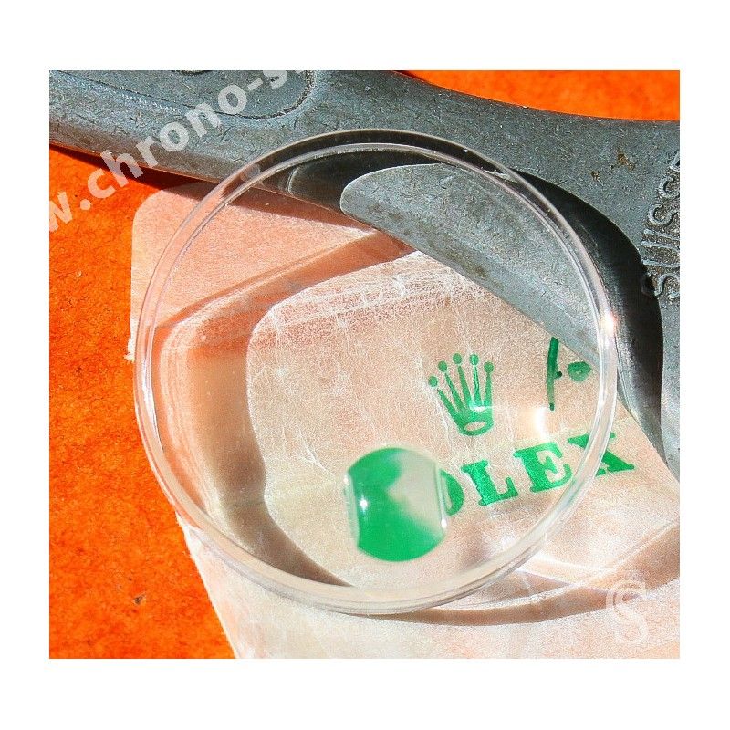 ROLEX ORIGINAL VINTAGE VERRE DE MONTRE PLEXIGLAS SUBMARINER DATE PLEXI, HESALITE CYCLOPE 127, 1680, 1680-8