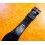 Genuine 70's vintage Leather Vintage Military Watch Strap Bund Band 18mm Black color buckle Ssteel
