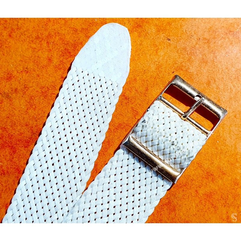 Vintage 70's Nato 20mm Watch strap Braided perlon White color wristwatches Breitling,Panerai,Rolex