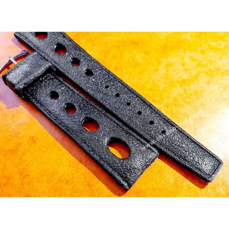 Rubber 19mm Black Holes Tropic watch strap type 1960/70s vintage dive band Heuer, Omega, Tissot, Vintages watches