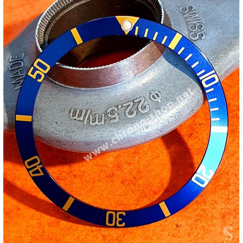 ROLEX INSERT FAT FONT TRITIUM BLEU GRADUE MONTRES VINTAGES SUBMARINER OR OU ACIER 1680, 1680-8, 1680/8 & TUDOR