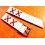 Bracelet 19mm plastique / cuir blanc et rouge boucle ardillon acier, montres vintages