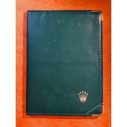 ROLEX ACCESSOIRE PORTE DOCUMENT, PORTEFEUILLE EN CUIR VERT POUR CARTES, GARANTIES, NOTICES MONTRES REF 0068.08.05