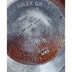 ROLEX 1969 VINTAGE MONTRES OYSTER PERPETUAL DATE 1501 FOND ACIER VISSE CASEBACK