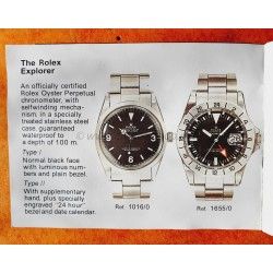 Rolex 1976 Vintage & Rare Genuine Booklet,Manual,Watches Explorer 1016 & Explorer II 1655 Freccione Steve Mcqueen