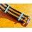 OMEGA Authentique Bracelet Nato 21mm nylon noir avec lignes oranges boucle & passants acier inoxydable Ref STZ001885 32 IJF