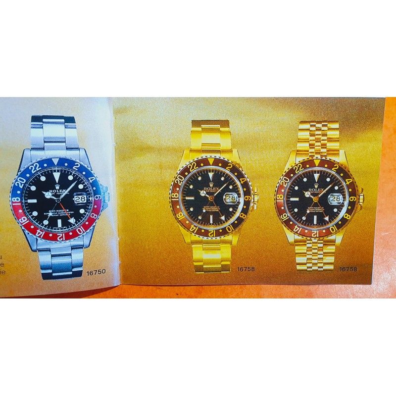 ROLEX VINTAGE COLLECTOR 1984-1985 LIVRET MONTRES GMT MASTER 16750,16758,16753,16760 GMT FAT LADY BOOKLET,MANUEL,MODE D'EMPLOI