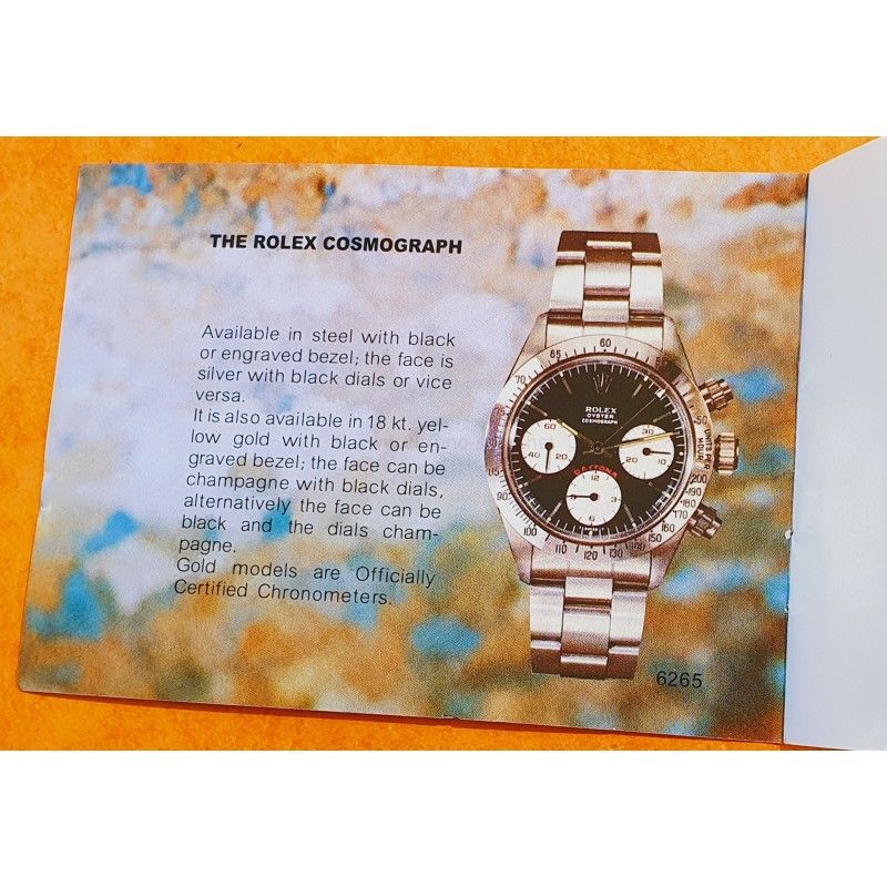 ROLEX VINTAGE LIVRET / NOTICE MONTRE COSMOGRAPH DAYTONA 6263, 6265 PAUL NEWMAN DE 1982/1983 ROLEX VINTAGE LIVRET / NOTICE MONTRE COSMOGRAPH DAYTONA 6263, 6265 PAUL NEWMAN DE 1982/1983