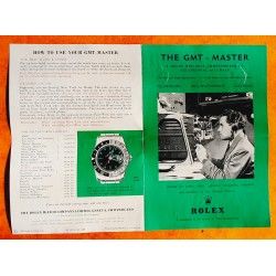 ROLEX 1958 GMT MASTER 6542 COLLECTIBLE VINTAGE ANTIQUE ENGLISH BROCHURE BOOKLET LIBRETTO OLD GMT