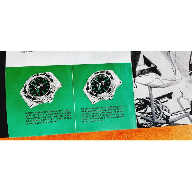 Rolex Vintage Booklet Manual 1969 Submariner 5513 Brochure Green