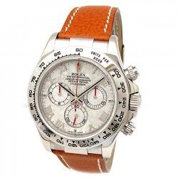 ROLEX GENUINE DAYTONA STRAP BAND BUFFALO LEATHER ORANGE BROWN 20 mm x 16mm