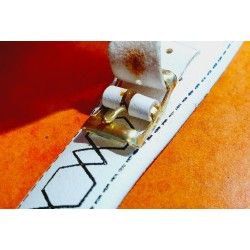 Vintage & Rare 70's SWISS MADE Plastic Bund Strap Bracelet Ladies Watch White color