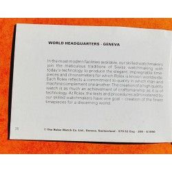 ROLEX 1990 AUTHENTIC ROLEX INSTRUCTION BOOKLET OYSTER ENGLISH EDITION WRISTWATCHES, DATEJUST, SUBMARINER, GMT, DAYTONA
