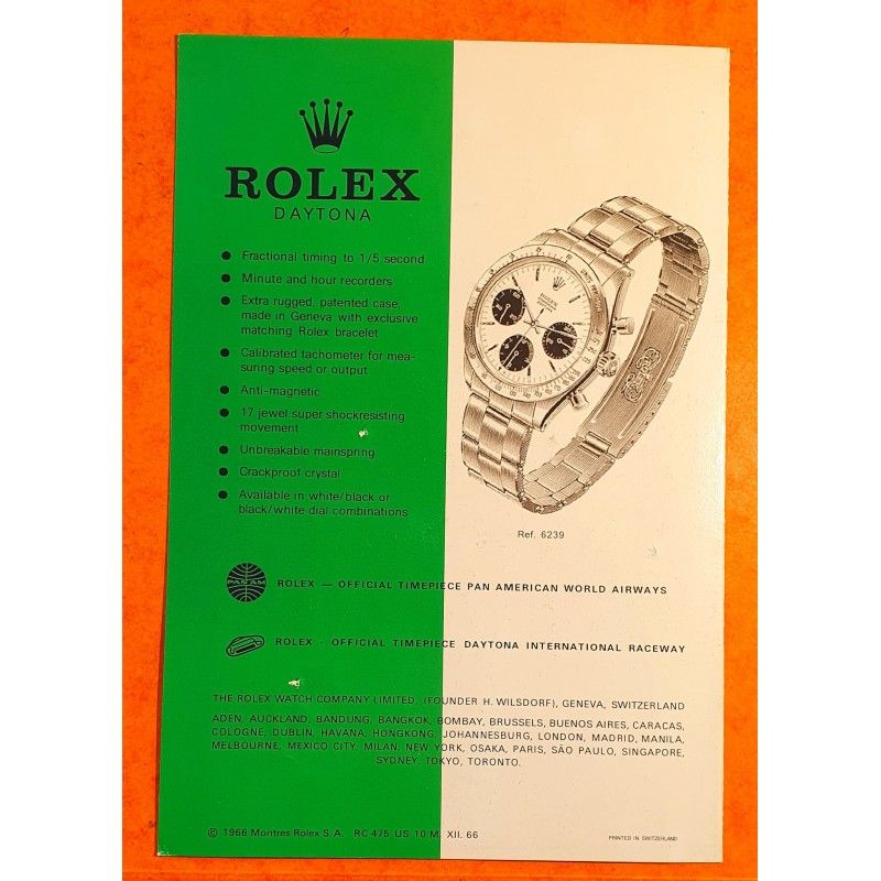 DAYTONA 6人用カタログ・マニュアル rolex-1966-vintage-collectible