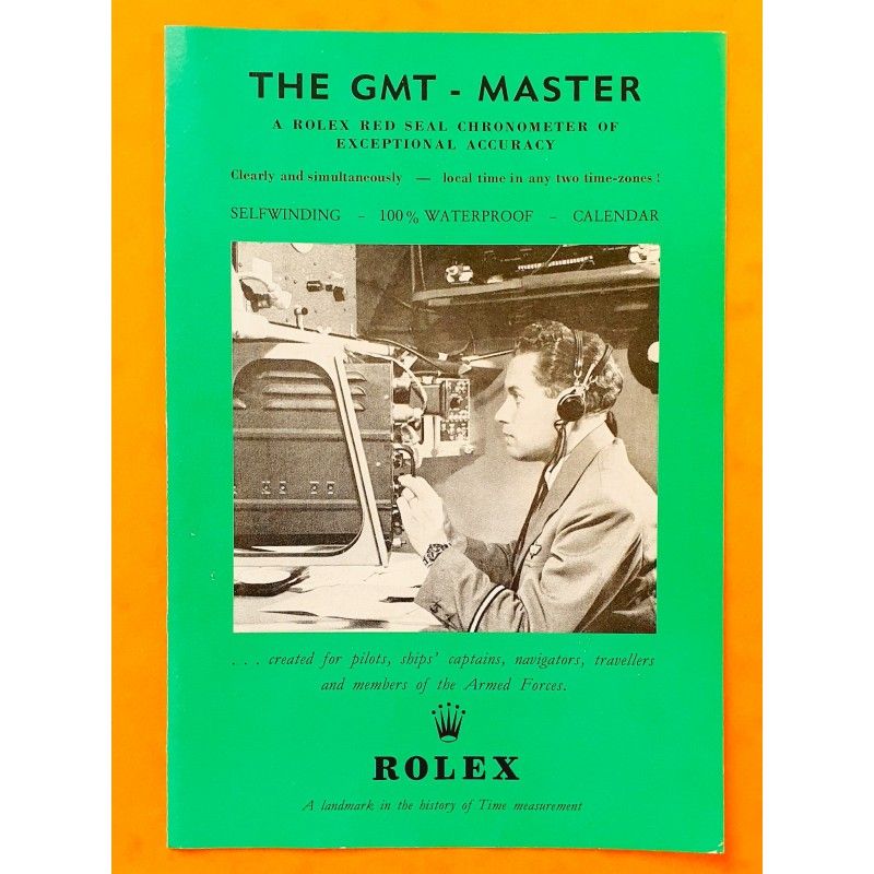 ROLEX ANTIQUE 1958 GMT MASTER 6542 COLLECTIBLE VINTAGE ANTIQUE ENGLISH BROCHURE BOOKLET LIBRETTO OLD GMT 6542 BAKELITE