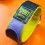 BRACELET 25mm VINTAGE 80's DE MONTRES SCRATCH VELCRO AJUSTABLE SPORT 20mm JAUNE & NOIRE