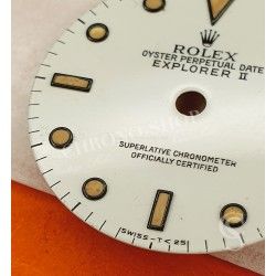 Rolex Vintage cream 1993 16550,16570 Oyster Perpetual Date Explorer II watch tritium Dial cal 3085