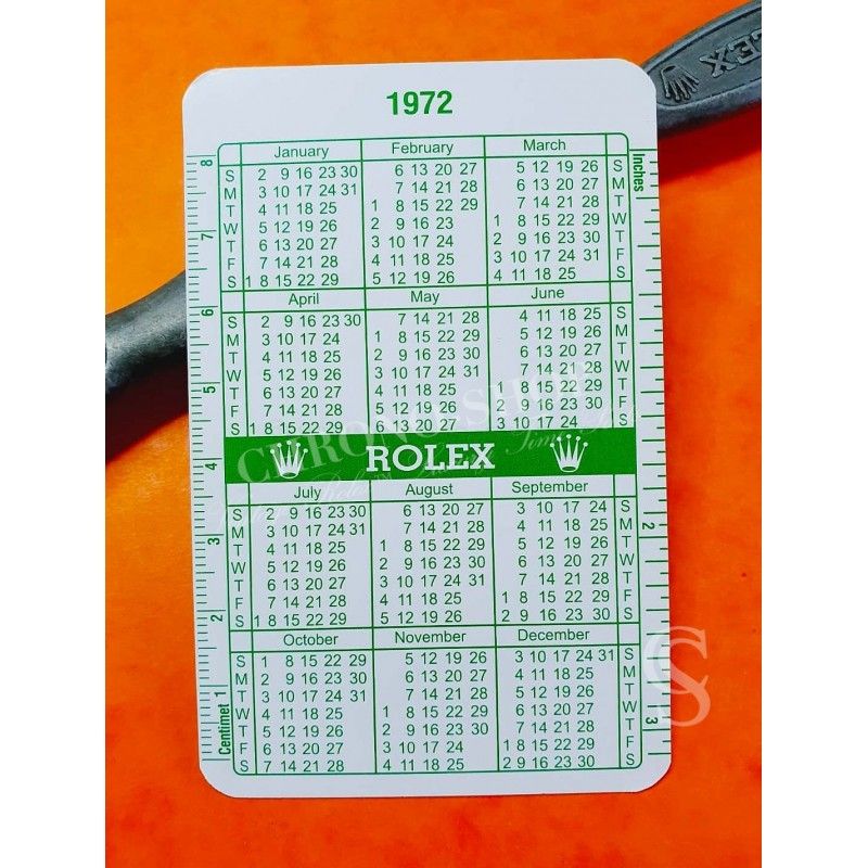 ROLEX RARE COLLECTION CALENDRIER CARTE MONTRES VINTAGES ROLEX 1972-1973