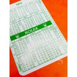 Rolex Goodie accessorie vintage Calendar card, calendario Wristwatches all models Date year Circa 1974-1975
