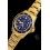 Rolex trés rare Vintage Cadran bleu royal Tritium Nipples montres or jaune 1680-8 Submariner Date