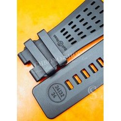 BELL & ROSS GENUINE BLACK COLOR RUBBER WATCH STRAP BRACELET FACTORY 24mm BR-X1,BR 01,BR 03