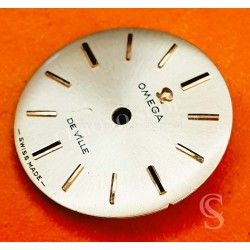 OMEGA 50's Vintage Swiss 17J Adj 2 Pos Ladies Wrist Watch Silver color & gold batons De Ville Dial 15mm