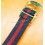 VINTAGE 70's RARE BRACELET NATO DAMES 10mm BICOLOR ROUGE & NOIR