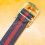 VINTAGE 70's RARE BRACELET NATO DAMES 10mm BICOLOR ROUGE & NOIR