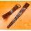 BRACELET MONTRES PLASTIQUE STYLE CUIR LEZARD MARRON 12MM AVEC BOUCLE PLAQUE OR