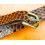 BRACELET MONTRES PLASTIQUE STYLE CUIR LEZARD MARRON 12MM AVEC BOUCLE PLAQUE OR