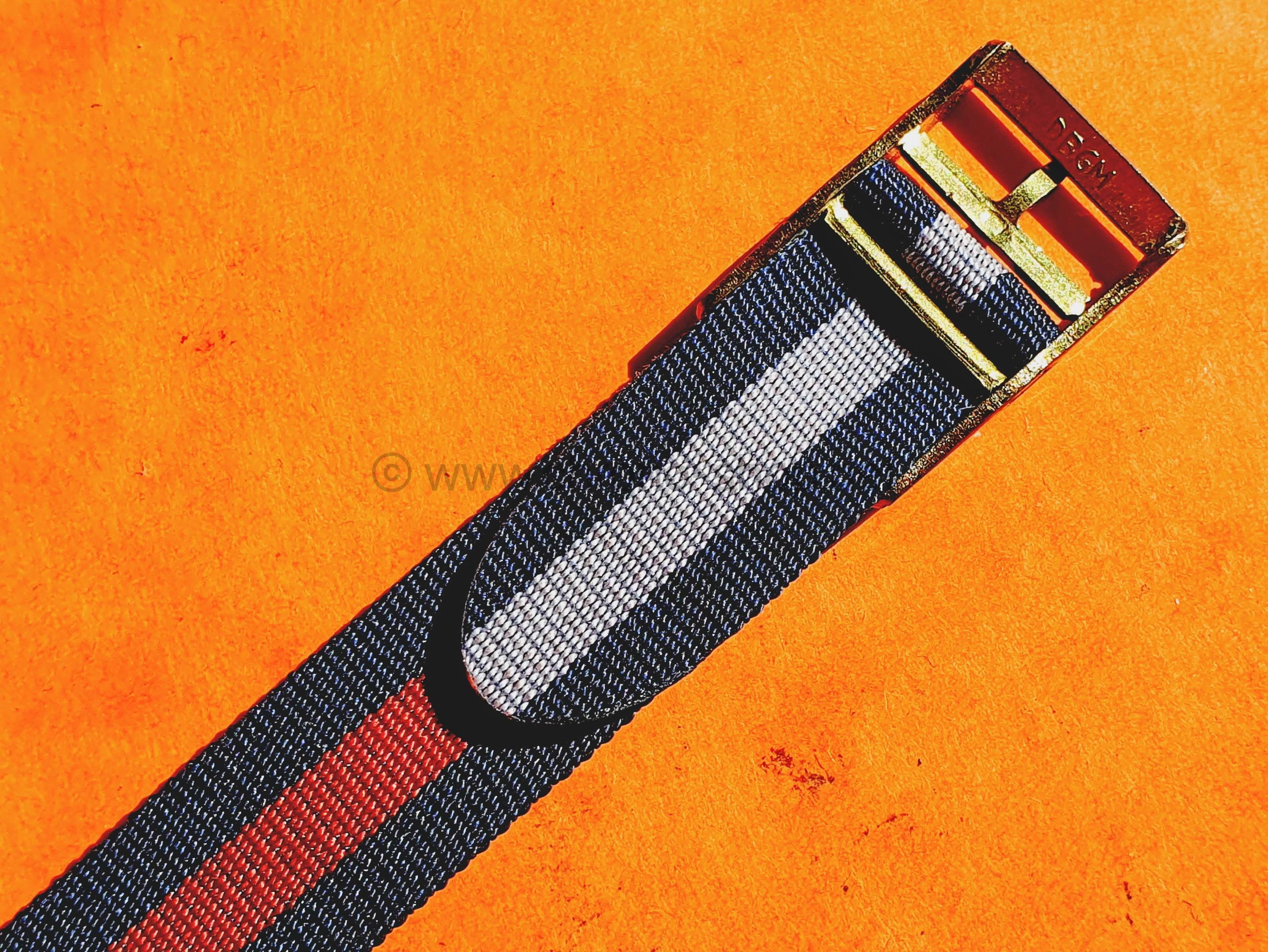 Collectable Vintage 13mm New Old Stock Ladies Nylon Nato Strap White & blue colors Watch strap