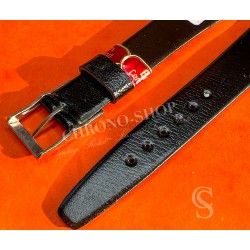 VINTAGE 70's LEATHER BLACK COLOR STYLE SIMILI WATCH STRAP UNION CORCELLES SWITZERLAND