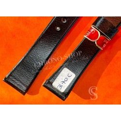 VINTAGE 70's LEATHER BLACK COLOR STYLE SIMILI WATCH STRAP UNION CORCELLES SWITZERLAND